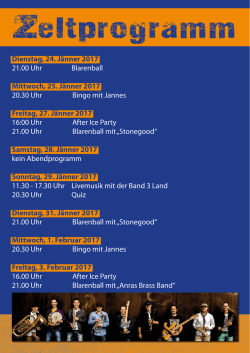 Dienstag, 24. J&auml;nner 2017