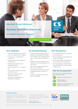 Assistenz BackOffice Sales.indd