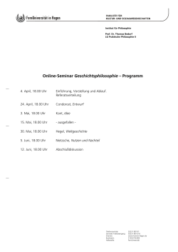 Seminarprogramm - FernUniversität in Hagen