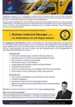 Stellenanzeige für "Business Industrial Manager