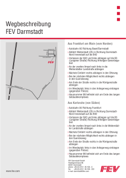 Wegbeschreibung FEV Darmstadt