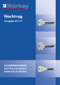 Zylinderschlüssel-Katalog Nachtrag 01/17