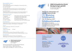 11. Workshop Schultergelenk - AGA - Gesellschaft für Arthroskopie