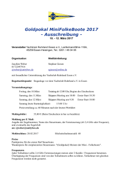Goldpokal MiniFolkeBoote 2017 - Ausschreibung -
