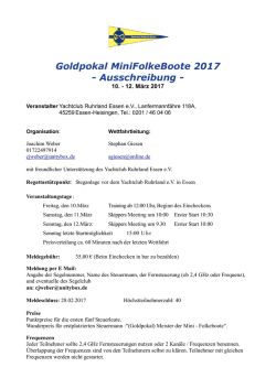 Goldpokal MiniFolkeBoote 2017 - Ausschreibung -