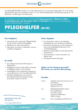 pflegehelfer (m/w) - Regiomed Kliniken