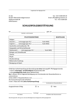 Schulerfolgsbestätigung HS/NMS