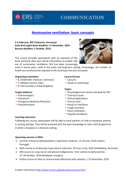 Noninvasive ventilation: basic concepts