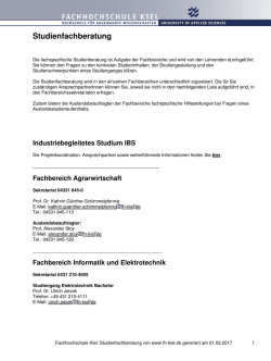 Fachhochschule Kiel: Studienfachberatung