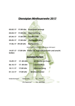 Dienstplan Kindergruppe 2017 - Freiwillige Feuerwehr Bermatingen