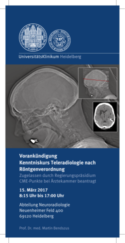 ｖorankündigung Kenntniskurs Teleradiologie nach Röntgenｶ