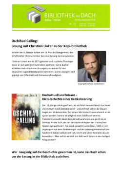 Einladung zur Autorenlesung mit Christian Linker