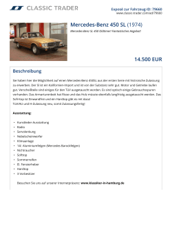 Mercedes-Benz 450 SL (1974) 14.500 EUR