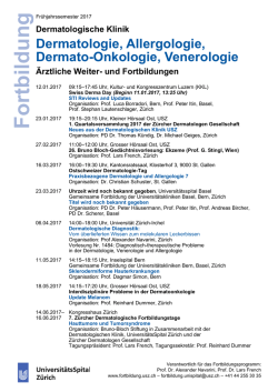 Dermatologie_FS-2017_v3 - Dermatologie – UniversitätsSpital Zürich