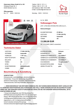 Volkswagen Polo 13.280,00 EUR Technische Daten