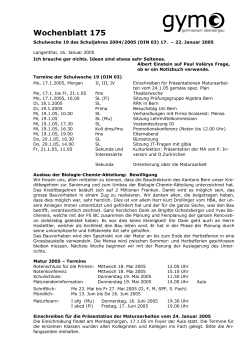 Wochenblatt des gymo - bzl