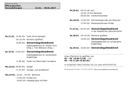 Gottesdienstordnung bis 29.01.2017