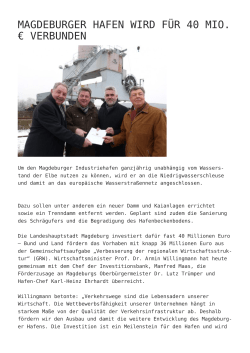 Magdeburger Hafen wird für 40 Mio. € verbunden