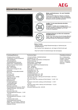 HE634070XB Einbaukochfeld