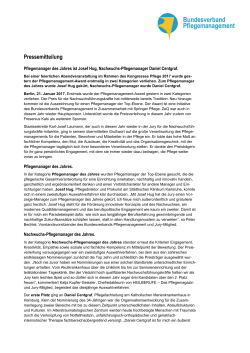 Pressemitteilung - Bundesverband Pflegemanagement