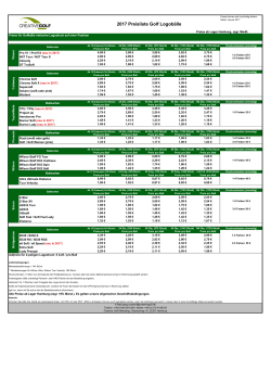 Preisliste Creative Golf Januar 2017