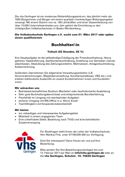 Buchhalter/in - VHS Gerlingen - Volkshochschulverband Baden