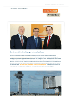 Newsletter der CDU-Fraktion im Landtag Brandenburg