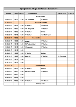 Spielplan der Altliga SV Merkur