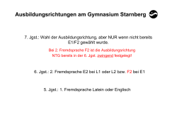 Ausbildungsrichtungen am Gymnasium Starnberg Themen Physik