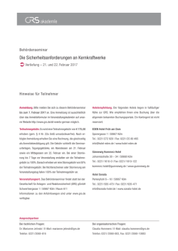 Hinweise f&uuml;r Teilnehmer - Gesellschaft f&uuml;r Anlagen