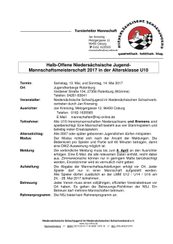 Ausschreibung LMM U10 2017 - Niedersächsische Schachjugend