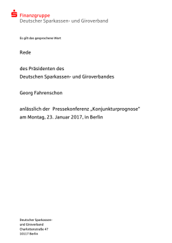 Statement Georg Fahrenschon, Präsident des DSGV