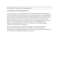 &sect; 43 Festsetzung des Pr&uuml;fungsergebnisses