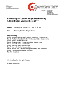 Einladung / Tagesordnung - Aikikai Baden