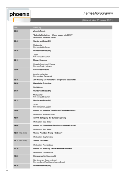 Tagesprogramm Mittwoch, 25.01.2017