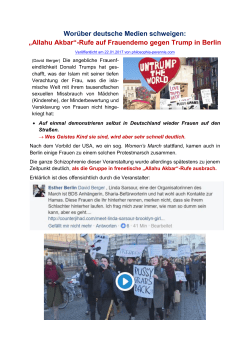 Worüber deutsche Medien schweigen: „Allahu
