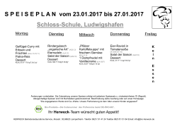Schloss-Schule, Ludwigshafen SPEISEPLAN vom 23.01.2017 bis
