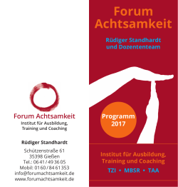 Forum Achtsamkeit Programm 2017