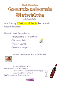 Koch-Workshop Gesunde saisonale Winterküche