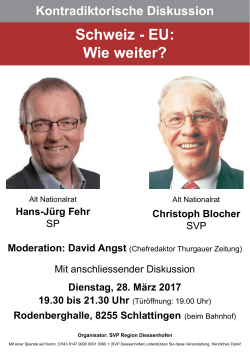 Schweiz - EU: Wie weiter?