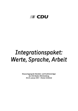 Integrationspaket: Werte, Sprache, Arbeit - CDU Baden