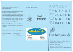 KONZERT - SJMS - Stadtjugendmusik Schlieren