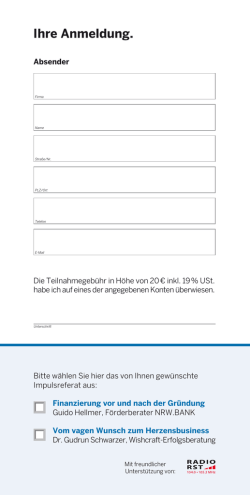 Ihre Anmeldung.