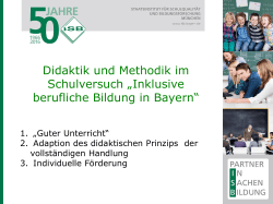 Forum M5 Schulversuch Inklusive berufliche Bildung in Bayern St