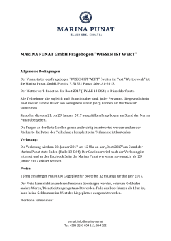 MARINA FUNAT GmbH Fragebogen "WISSEN IST WERT"