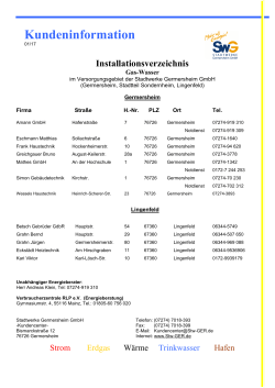 Installateurverzeichnis Gas