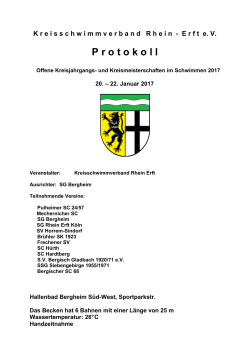 Protokoll - Schwimmverein SG Rhein-Erft-Köln