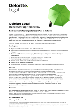 Deloitte Legal Representing tomorrow