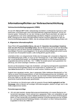 Informationspflichten zur Verbraucherschlichtung - Architekten