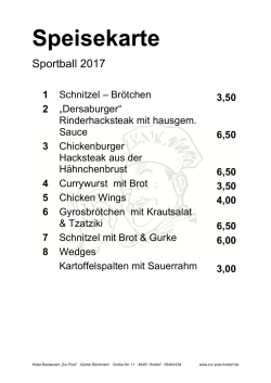 Speisekarte - SV Holdorf